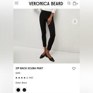 Veronica Beard Zip Back Scuba Pants Size 10